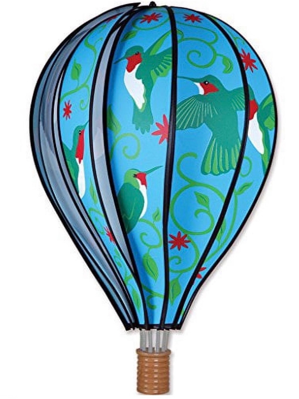 Premier Blue & Teal Hummingbird Hot Air Balloon Spinner 22”